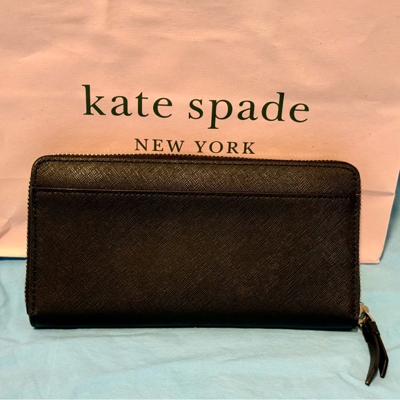 Kate Spade ♠️ Continental Wallet (Black Leather) - Picture 3 of 5